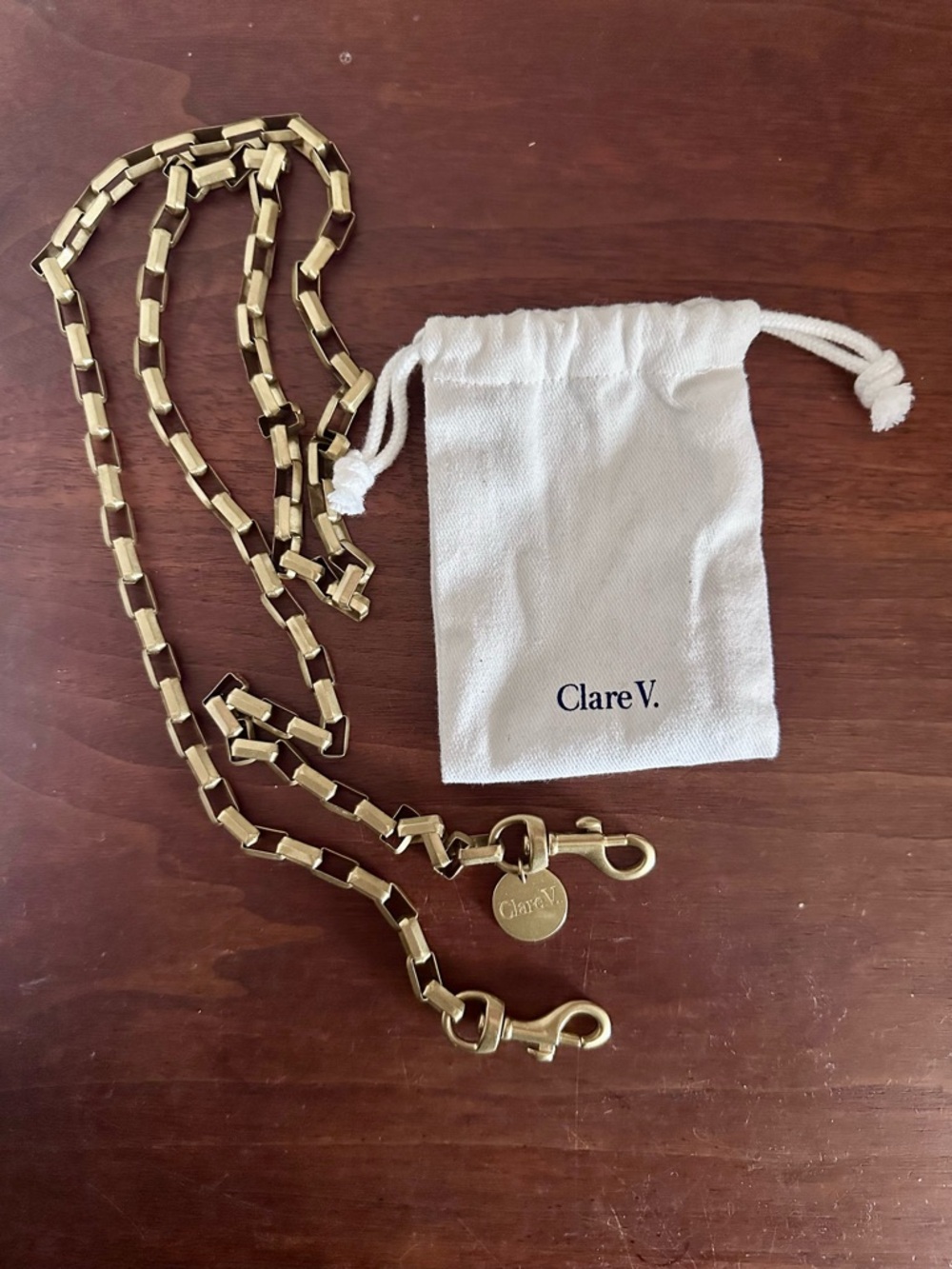 Clare V. Gold Link Chain shoulder crossbody Strap